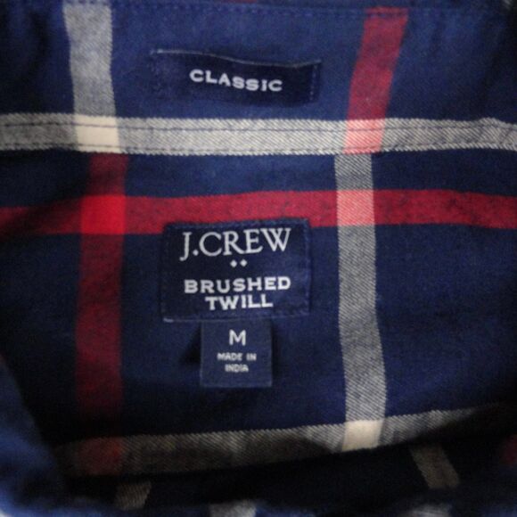 J Crew Shirt Mens Medium Blue Plaid Brushed Twill Classic Fit Button Down Preppy - Picture 6 of 12